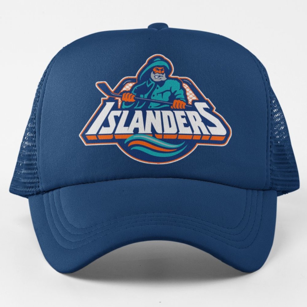 NEW York Islanders 1995 Retro Foam Trucker Mesh Snapback Hat NAVY